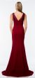 Faux Leather Panel Fitted Long Formal Evening Dress back